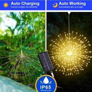 5 Pack 1000 LED Starburst with Remote Solar Firework Lights Outdoor 2 dddf34
