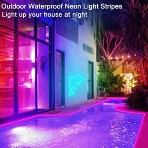 32.8ft RGB LED Neon Lights – APP & Remote Control, Waterproof 6 led3