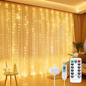 Minetom 300 LED Warm White Curtain Lights