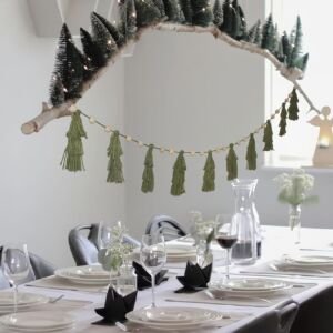 Boho Pastel Tassel Garland with Wood Beads