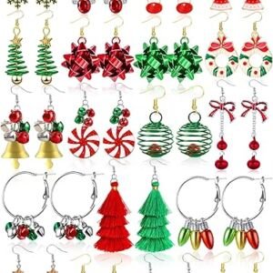23 Pairs Christmas Earrings Set for Women, Holiday Dangle & Stud Jewelry Gift