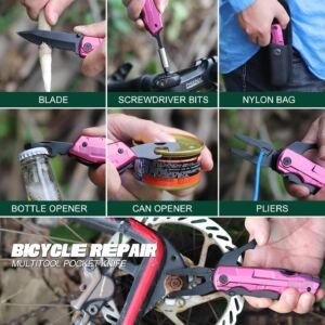 Pink Multitool Knife Stocking Stuffer Gift for Women, Wife, Mom, Sister 7 f25rtf455