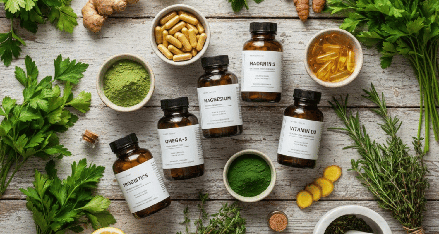 Gut Health Revolution: How Microbiome Research is Transforming Wellness in 2025 4 natural supplements and fresh herbs