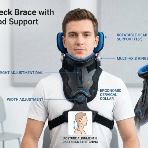 Neck Brace with Rotatable Head Support۔